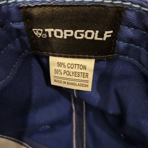 TOPGOLF Purple Palm Trees Sunset Aqua Purple Pink Satiny Baseball Cap Hat OS - Picture 8 of 11